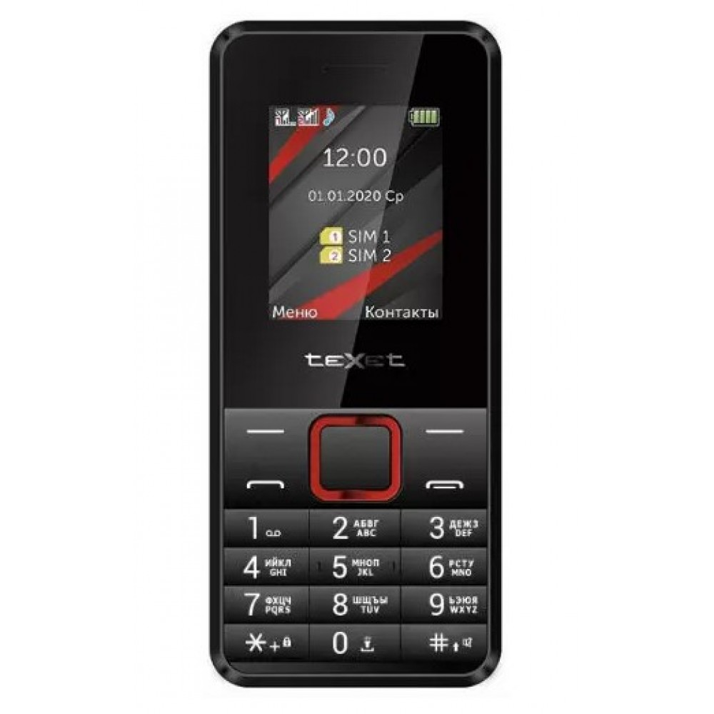 Сотовый телефон TEXET TM-207 (черный с красным)