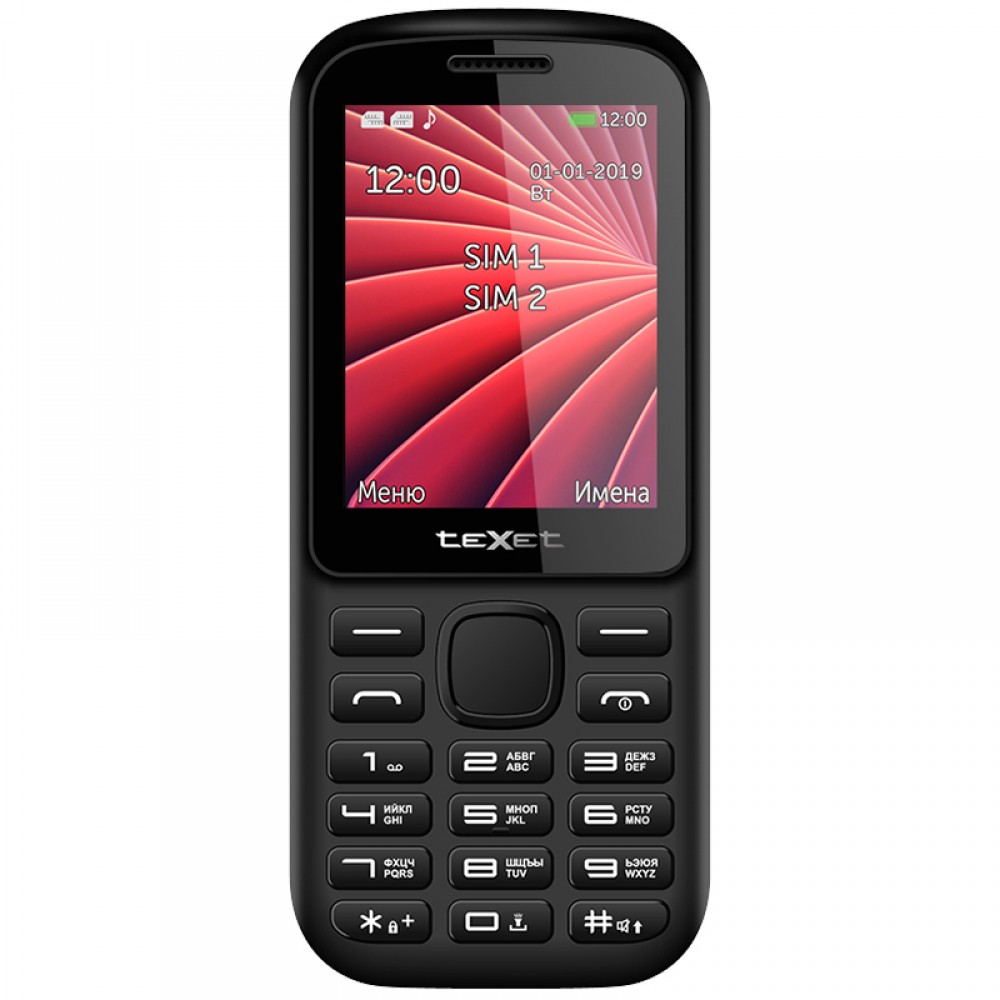 Сотовый телефон TEXET TM-218 Black Red