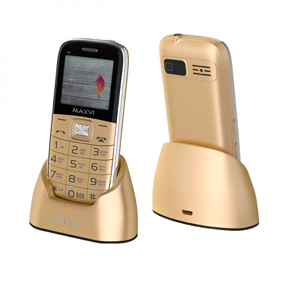 Сотовый телефон MAXVI B6, золотой