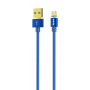 Кабель DELUXE, USB 2.0 - microUSB, 1м, 2,1А, синий, OLMIO