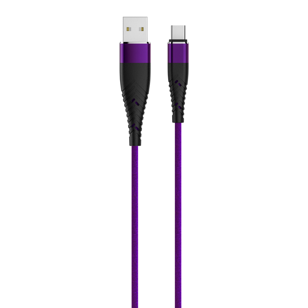 Кабель SOLID, USB 2.0 - Type-C, 1.2м, 2,1А, усиленный, цвет индиго, OLMIO