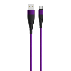 Кабель SOLID, USB 2.0 - Type-C, 1.2м, 2,1А, усиленный, цвет индиго, OLMIO