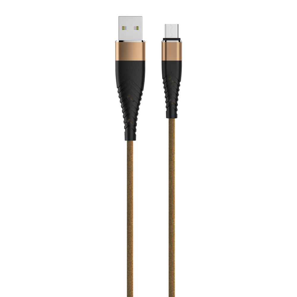 Кабель SOLID, USB 2.0 - microUSB, 1.2м, 2,1А, усиленный, цвет капучино, OLMIO