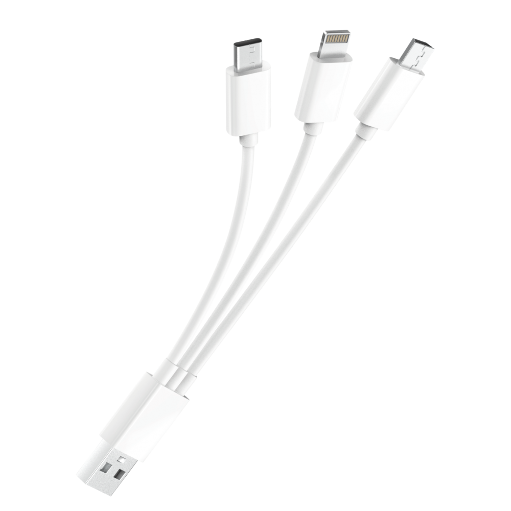 Кабель USB 2.0 3-в-1, microUSB/Lightning/typeC, 0.2м, 2.1А, OLMIO
