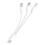 Кабель USB 2.0 3-в-1, microUSB/Lightning/typeC, 0.2м, 2.1А, OLMIO