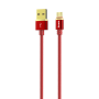 Кабель DELUXE, USB 2.0 - microUSB, 1м, 2,1А, красный, OLMIO
