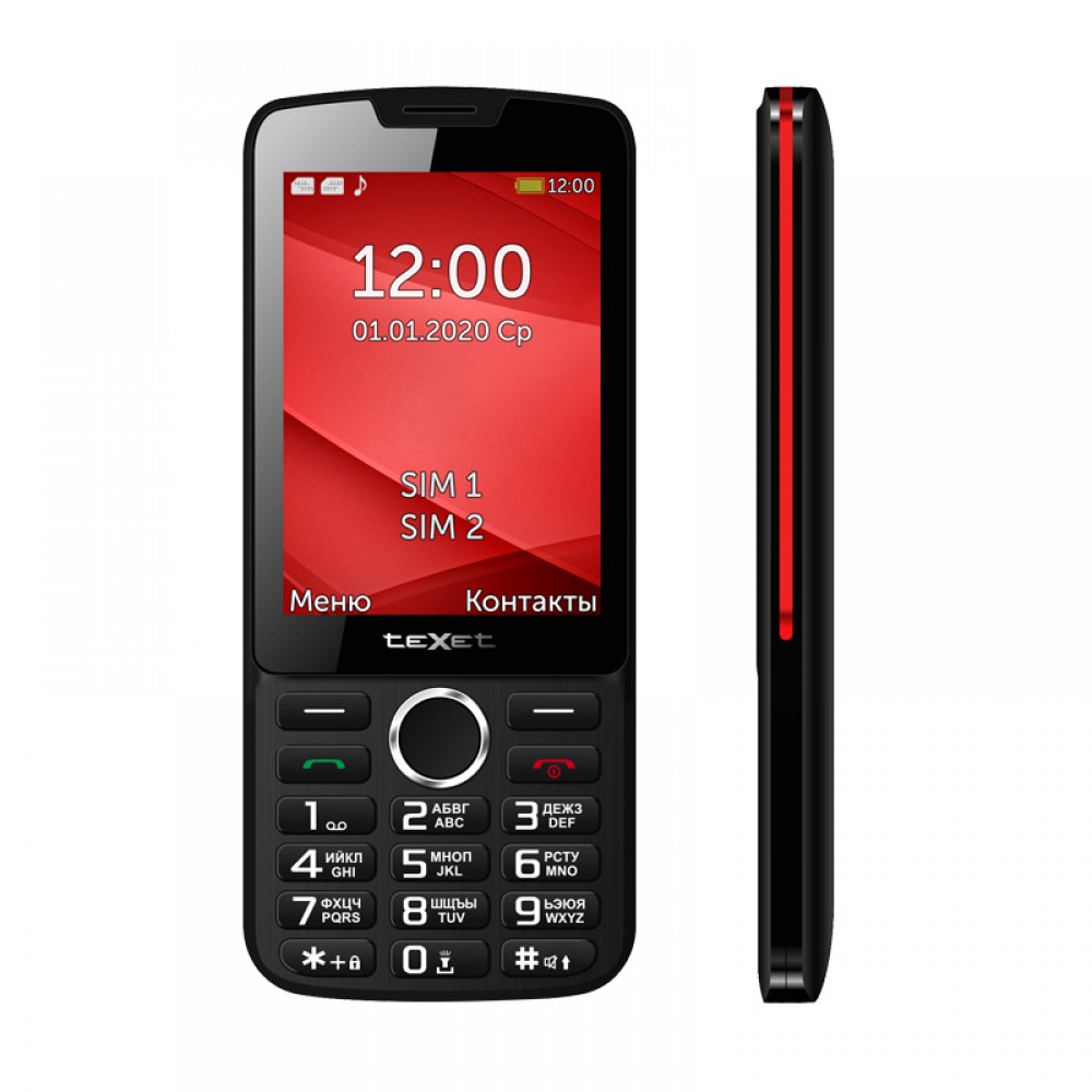 Сотовый телефон TEXET TM-308 Black Red
